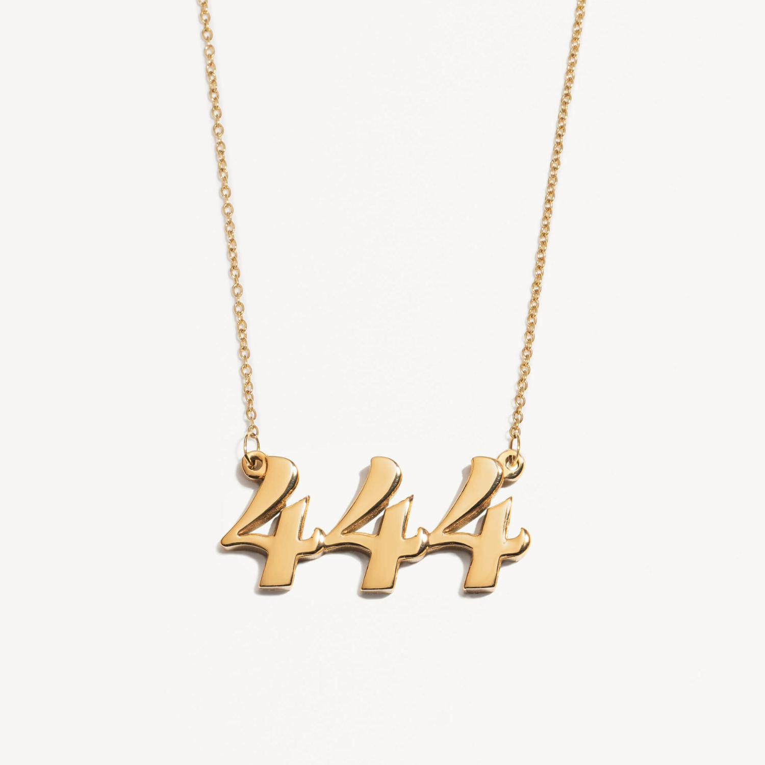 444 angel number necklace gold