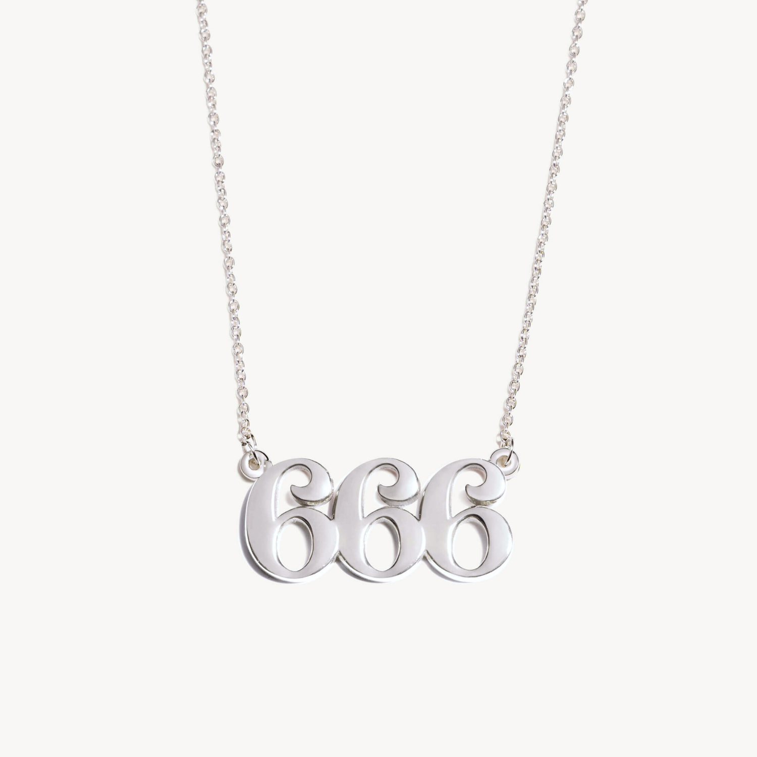 666 angel number necklace silver