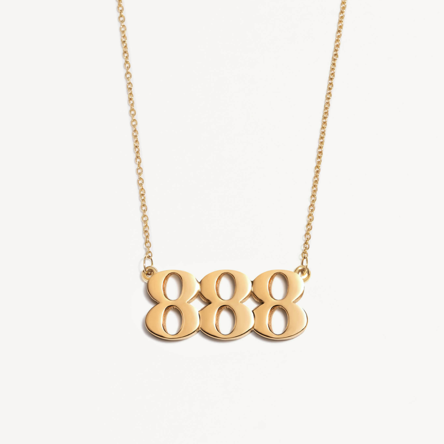 888 angel number necklace gold