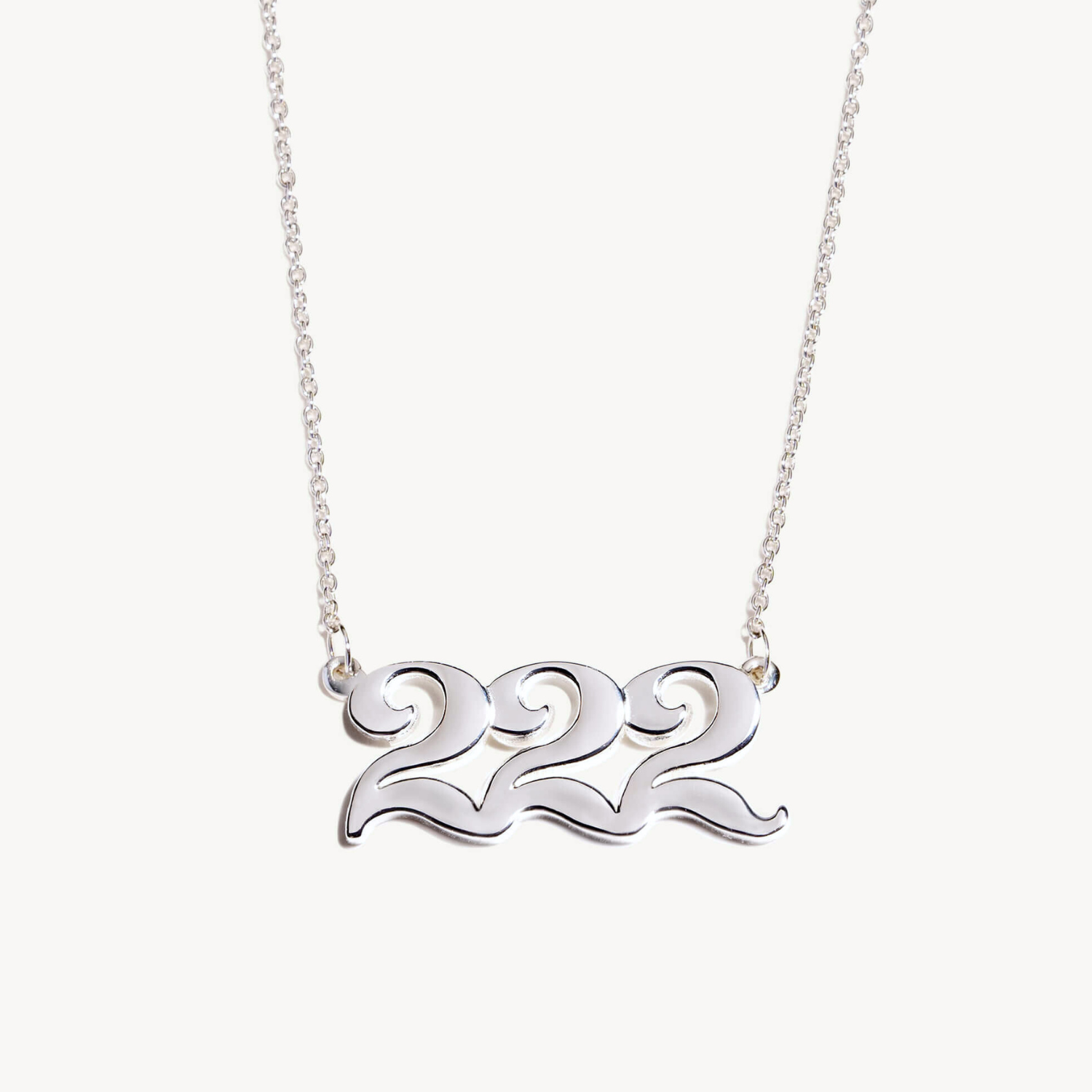 222 angel number necklace silver