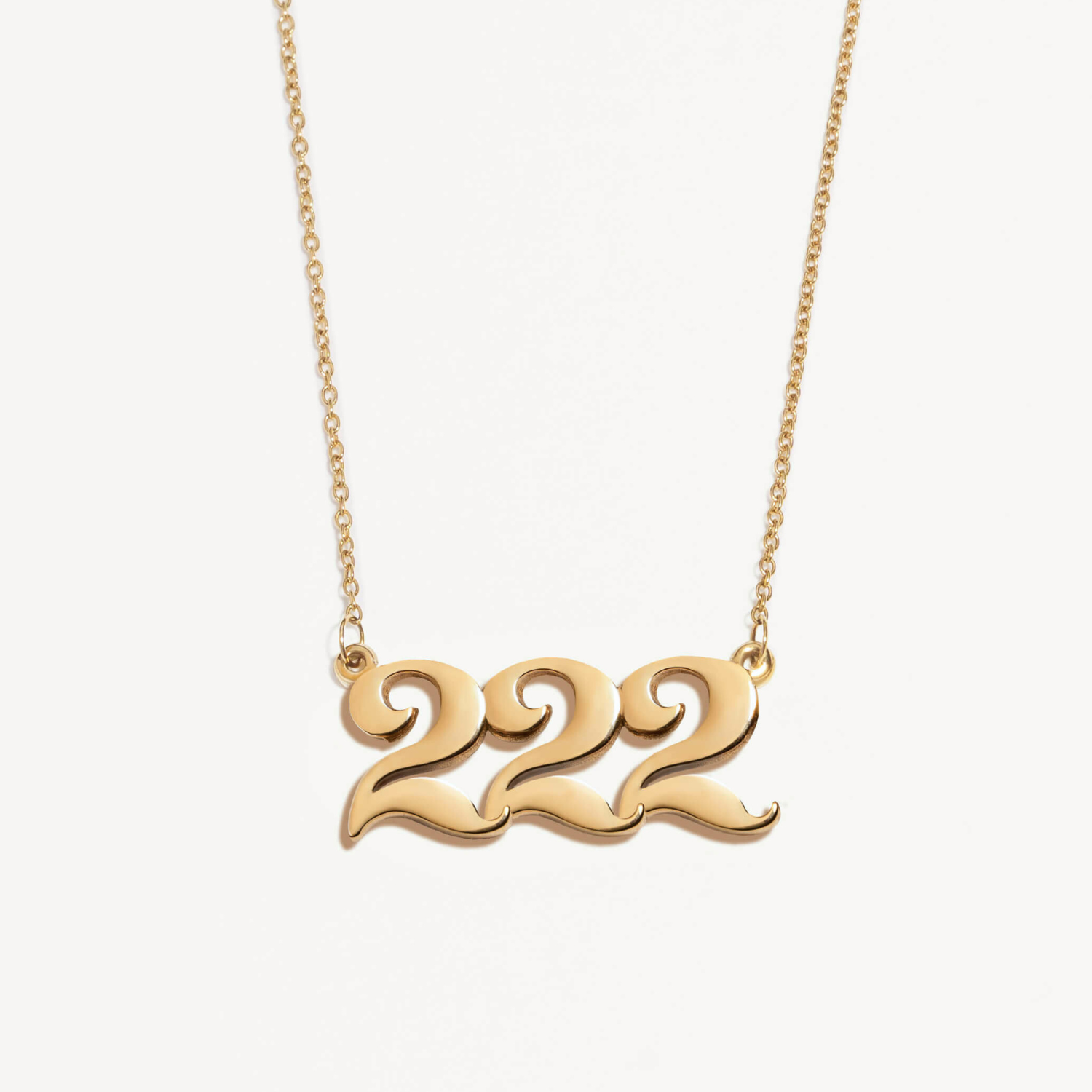 222 angel number necklace gold