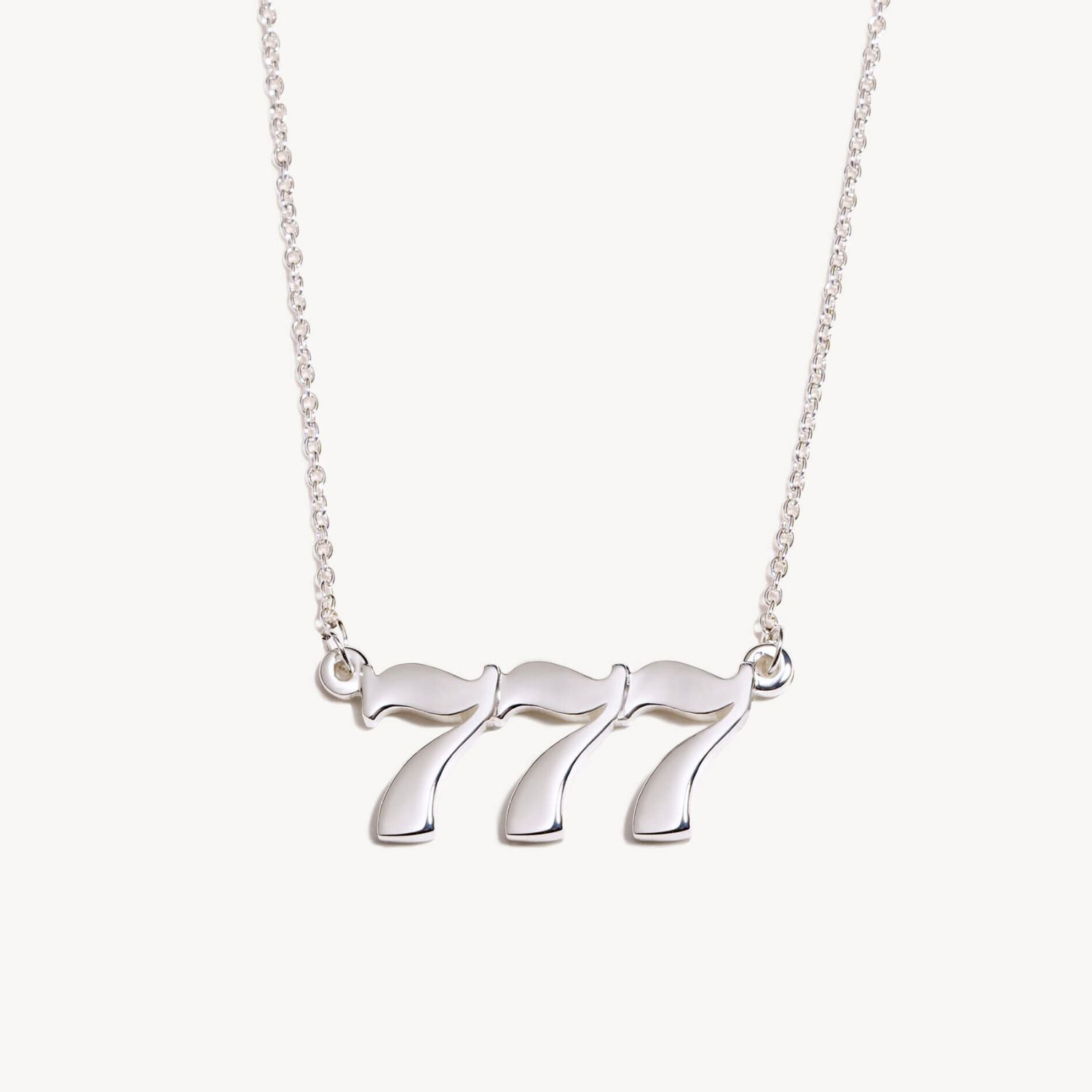 777 angel number necklace silver